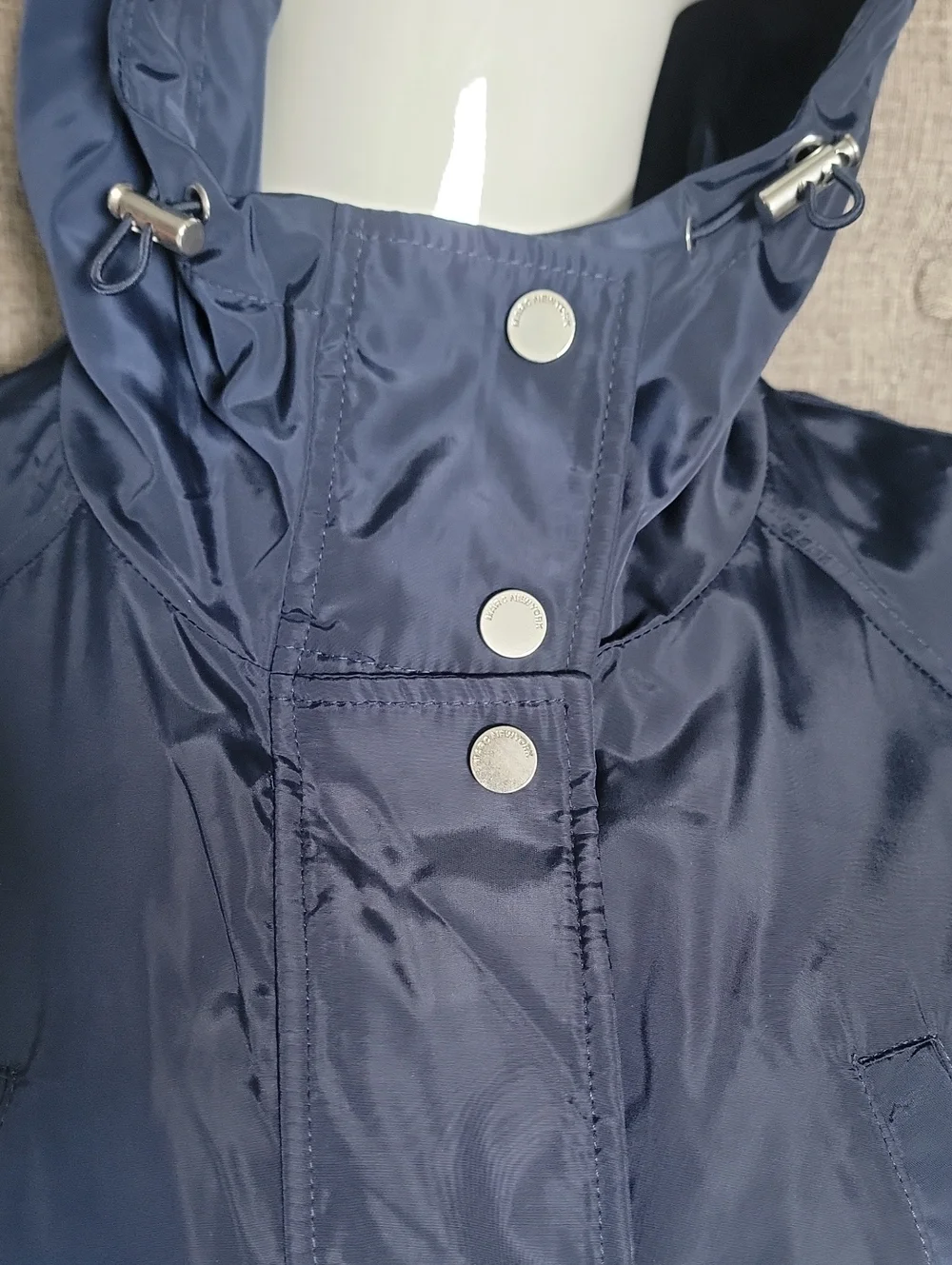 Marc New York Navy Hooded Trench Coat
